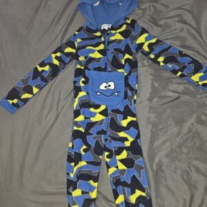 Freestyle Blue and Yellow Camo Kids Footie